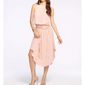 Ramy Brook Audrey Nude Pink Flowy Sleeveless Midi Dress XS